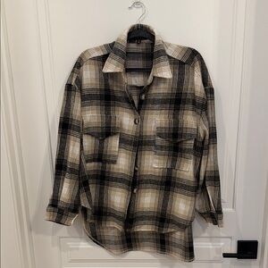 Classic Black and Cream Plaid Shacket